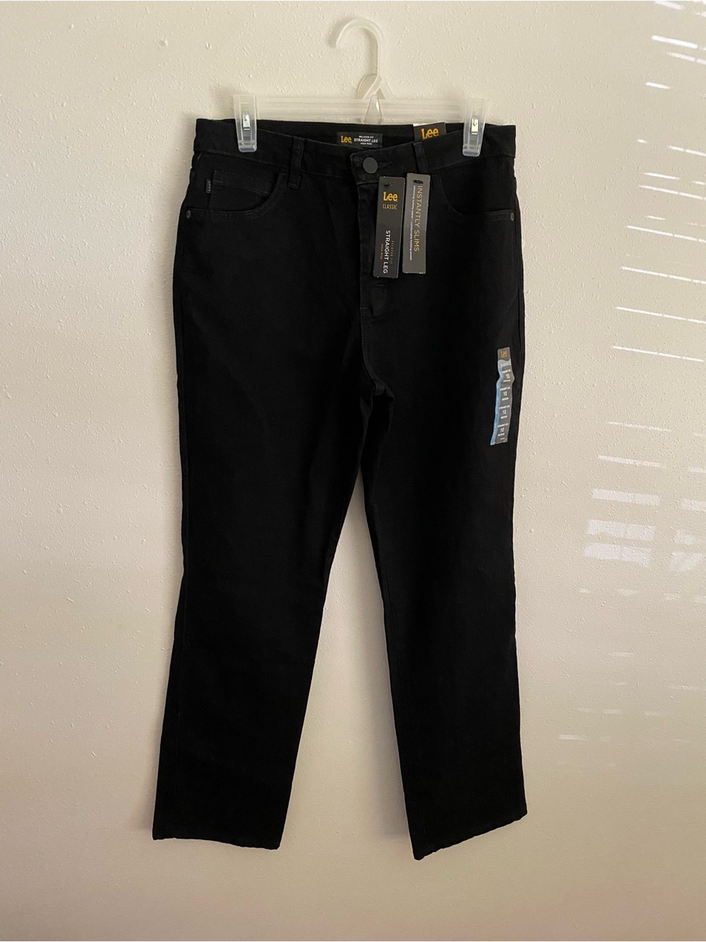 Lee Classic Black Jeans Size 10 Medium Straight Leg High Rise
